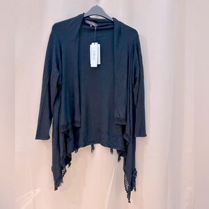 NWT Women’s Draped Open Front Cardigan Sweater, cotton wool blend. Size M/L.